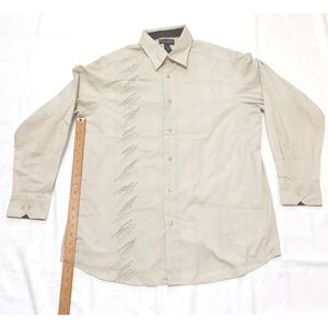 Mens XL Crazy Horse Designer Embroidery‎ Long Sleeve Button Down Shirt
